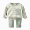 thumbnail image 1 of CAUYDY 3 6 9 12 Months Baby Boys Clothes Infant Pajamas for Boy Cute Long Sleeve Tee Shirt and Pants 2 Piece Set Newborn Pjs Preemie Sleepers Fall Winter Sizes 9-12 Months,Light Green, 1 of 9