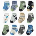 thumbnail image 1 of CAUYDY 3 6 9 12 Months Baby Boys Cute Socks 12PC Set Newborn Spring Summer Fall Winter Grip Crew Socks Sizes 0-1 Years, 1 of 6