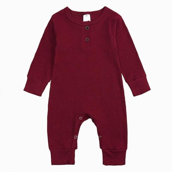 CAUYDY 3 6 9 Months 1T 2T Baby Boys Pajamas Infant Long Sleeve Clothes for Girls Preemie Fall Winter Jumpsuit Newborn One-Pieces Sizes 0-4 Months,Wine