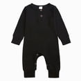 thumbnail image 1 of CAUYDY 3 6 9 Months 1T 2T Baby Boys Pajamas Infant Long Sleeve Clothes for Girls Preemie Fall Winter Jumpsuit Newborn One-Pieces Sizes 4-8 Months,Black, 1 of 9