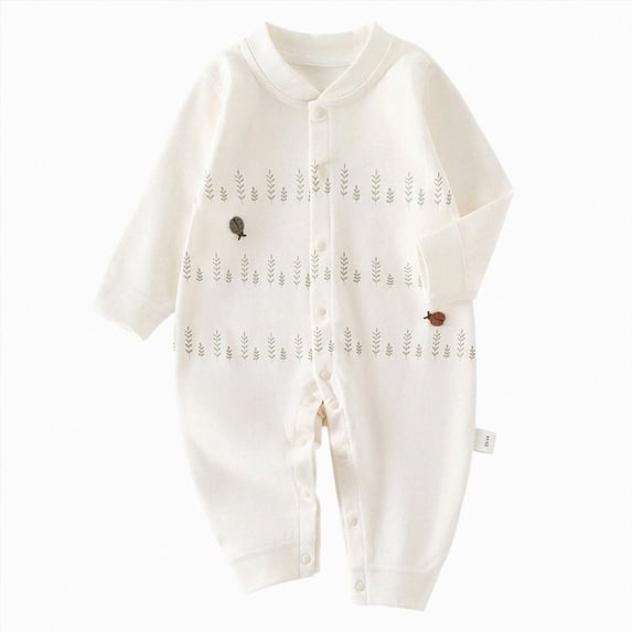 CAUYDY 3 6 9 Months 1T 2T Baby Girl Coming Home Outfits Newborn Sleepers Preemie Clothing Fall Winter Long Sleeved Bodysuit Infant Girls Pajamas Romper Sizes 10-16 Months,White