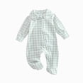 thumbnail image 1 of CAUYDY 3 6 9 Months 1T 2T Newborn Boy Picture Outfit Baby Sleepers Preemie Clothes Long Sleeve Bodysuit Fall Winter Infant Boys Comfy Pajamas Romper Light Green for Sizes 3-6 Months, 1 of 5