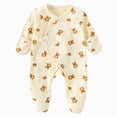 thumbnail image 1 of CAUYDY 3 6 9 Months 1T 2T Newborn Boy Picture Outfit Baby Sleepers Preemie Clothes Long Sleeve Bodysuit Fall Winter Infant Boys Comfy Pajamas Romper Yellow for Sizes 1-3 Months, 1 of 6
