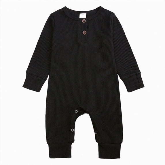 CAUYDY 3 6 9 Months Preemie Clothes Boy Newborn Sleepers 1T 2T Baby Boys Long Sleeve Romper Pajamas Infant Bodysuit Fall Winter Black for Sizes 18-24 Months