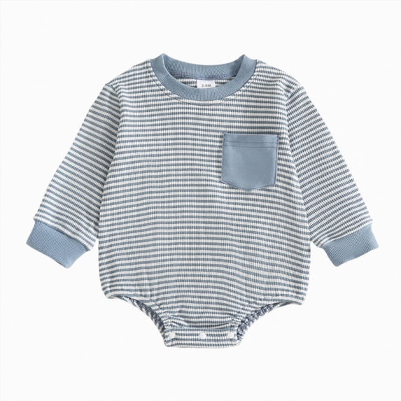 CAUYDY 3 6 9 Months Preemie Clothes Boy Newborn Sleepers 1T 2T Baby Boys Long Sleeve Romper Pajamas Infant Bodysuit Fall Winter Blue for Sizes 6-12 Months