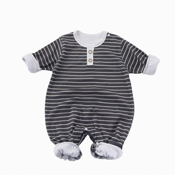 CAUYDY 3 6 9 Months Preemie Clothes Boy Newborn Sleepers 1T 2T Baby Boys Long Sleeve Romper Pajamas Infant Bodysuit Fall Winter Grey for Sizes 3-6 Months