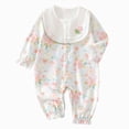 thumbnail image 1 of CAUYDY 3 6 9 Months Preemie Clothes Girl Newborn Sleepers 1T 2T Baby Girls Long Sleeve Romper Pajamas Infant Bodysuit Fall Winter Sizes 3-6 Months,Blue, 1 of 7