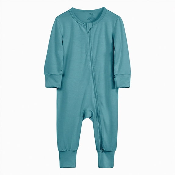 CAUYDY 3-6M 9-12M 18-24M Preemie Boys Romper Baby Clothing Fall Winter Newborn Long Sleeved Sleepers Infant Boy Comfy Pajamas Toddler Bodysuit Sky Blue for Sizes 6-12 Months
