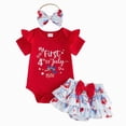 thumbnail image 1 of CAUYDY 4th of July Baby Girl Outfits Toddler American Flag Pattern Clothes Set Fourth of July Girls Clothing 6 12 18 24 Months 2T 3T 4T (Sizes 12-18 Months,Red), 1 of 7