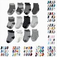 thumbnail image 1 of CAUYDY 5 6 7 Years Kids Boys Cute Socks Set 12PC Children Grip Crew Socks Spring Summer Fall Winter Sizes 5-7 Years, 1 of 4