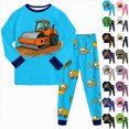 thumbnail image 1 of CAUYDY 5-6T 7-8Y 9-10Y Children Outfits Boy Sleepwear for Kid Long Sleeve Tee Shirt and Pants Soft Set Boys Fall Winter Pajamas Sizes 5-6 Years,Dark Green, 1 of 5