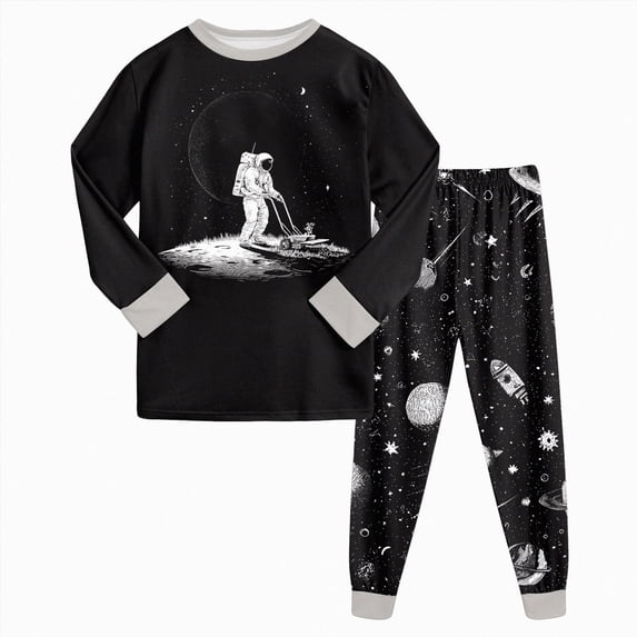 CAUYDY 5-6T 7-8Y 9-10Y Kid Sleepwear Boy Photoshoot Outfits Long Sleeved Shirt and Pants 2Pcs Cute Set Boys Fall Winter Pajamas Sizes 8-9 Years,Light Gray