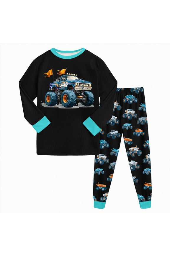 5-6T 7-8Y 9-10Y Kids Sleepers Boy Clothing for Child Long Sleeve Top Elastic Waist Pants 2PCS Fall Winter Set Boys Pjs Sizes 7-8 Years,Mint Green