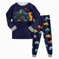 thumbnail image 1 of CAUYDY 5T 6T 7T 8Y 9Y 10Y Child Boy Sleepwear Clothes for Kids Long Sleeve Shirt Elastic Pants 2Pcs Cute Set Boys Fall Winter Pajamas Sizes 7-8 Years,Black, 1 of 9