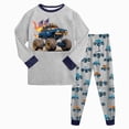 thumbnail image 1 of CAUYDY 5T 6T 7T 8Y 9Y 10Y Children Outfits Kids Boy Picture Outfits Long Sleeve Top Elastic Waist Pants Fall Winter Set Boys Pajamas Sizes 5-6 Years,Grey, 1 of 6