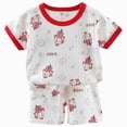 thumbnail image 1 of CAUYDY 6-12M 12-18M 18-24M Infant Toddler Baby Summer Kids Outfit Pajama Set 2-Piece Casual Graphic T-Shirt & Comfy Shorts 2T 3T 4T Child Loungewear (Sizes 18-24 Months,H3-Red), 1 of 6