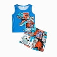 thumbnail image 1 of CAUYDY 6-24M Toddler Baby Boy Summer Clothes Pajamas Set Sleepwear for Baby Boys 2-Piece Casual Tank Top & Soft Elastic Shorts 3T 4T 5T Kids Loungewear (Sizes 18-24 Months,W6-Blue), 1 of 9