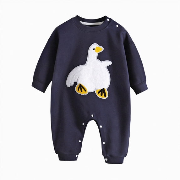 CAUYDY 6 9 12 18 Months Baby Girls One-Pieces Newborn Clothes Preemie Long Sleeved Sleepers Infant Girl Romper Fall Winter Toddler Pajamas Sizes 4-8 Months,Navy