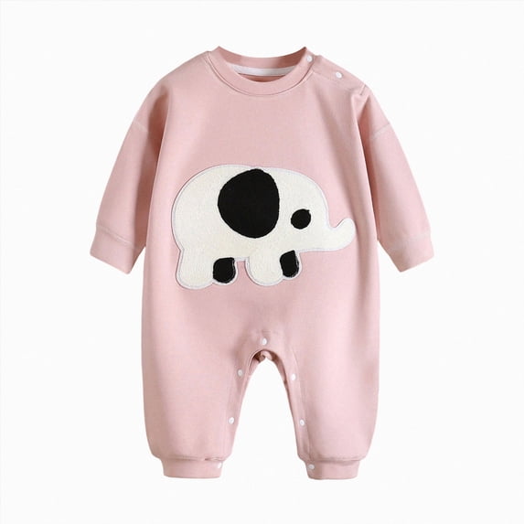 CAUYDY 6 9 12 18 Months Baby Girls One-Pieces Newborn Clothes Preemie Long Sleeved Sleepers Infant Girl Romper Fall Winter Toddler Pajamas Sizes 4-8 Months,Pink