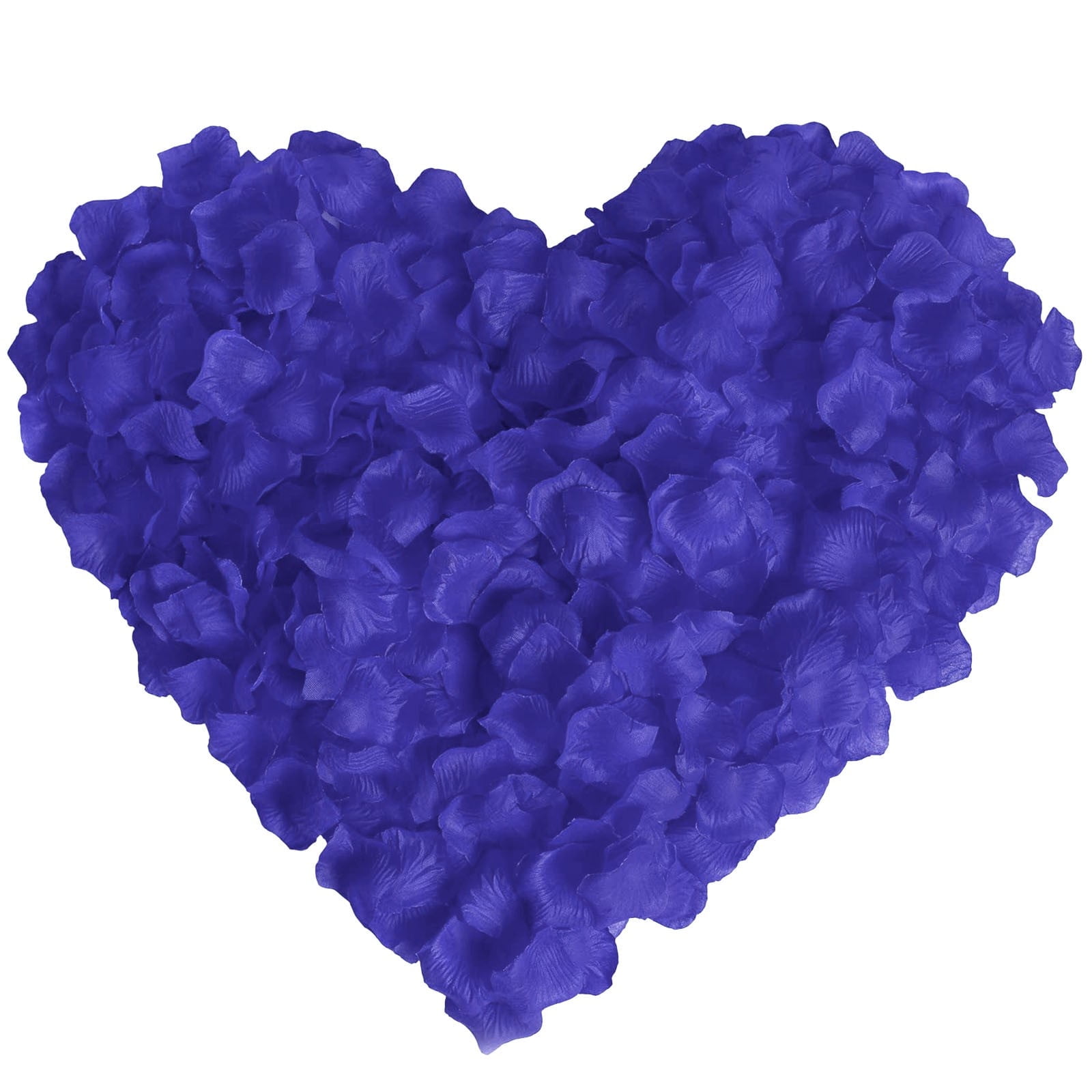 Heart-Shaped Dark Blue Silk Rose Petals for Romantic Decor