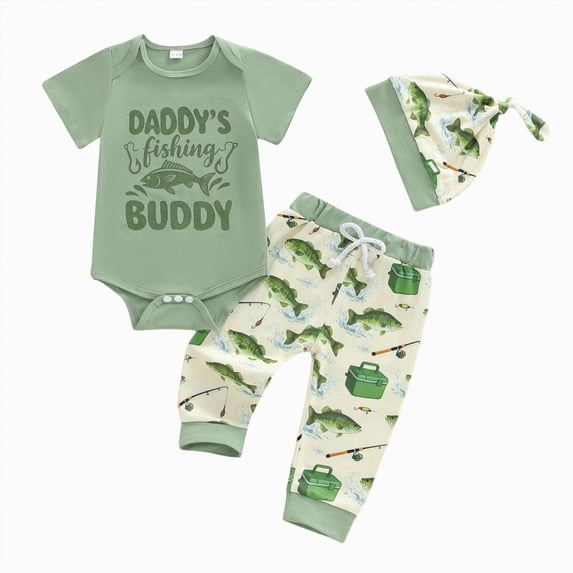 CAUYDY Baby Boy Bodysuit Set Preemie Boys Short Sleeve Romper Infant Fall Winter Clothes Newborn Outfit 3 6 9 Months 1T 2T Sizes 0-3 Months,Green
