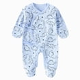 thumbnail image 1 of CAUYDY Baby Boy Coming Home Outfits Newborn Clothing Preemie Long Sleeve Romper Fall Winter Infant Boys Soft Pajamas Toddler Bodysuit 3-6M 9-12M 18-24M Light Blue for Sizes 1-3 Months, 1 of 6