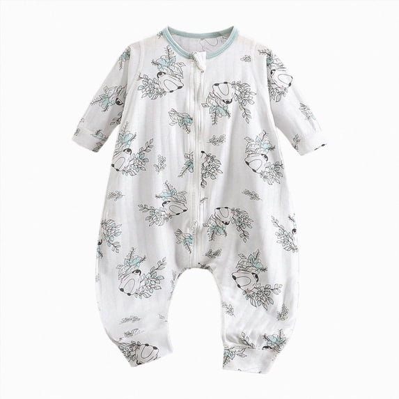 CAUYDY Baby Boy Gift Newborn Sleepers Preemie Clothing 3-6M 9-12M 18-24M Long Sleeve Romper Fall Winter Infant Boys Soft Pajamas Toddler Bodysuit Light Green for Sizes 1-2 Years