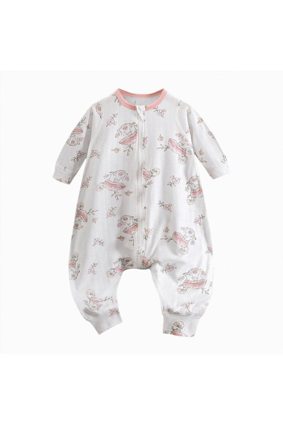 Baby Boy Gift Newborn Sleepers Preemie Clothing 3-6M 9-12M 18-24M Long Sleeve Romper Fall Winter Infant Boys Soft Pajamas Toddler Bodysuit Light Pink for Sizes 9-12 Months