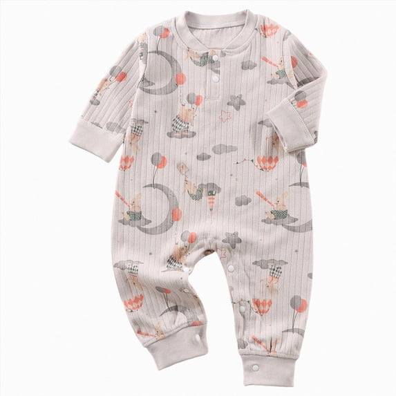 CAUYDY Baby Boy Gift Newborn Sleepers Preemie Clothing 3-6M 9-12M 18-24M Long Sleeve Romper Fall Winter Infant Boys Soft Pajamas Toddler Bodysuit Light Gray for Sizes 0-3 Months