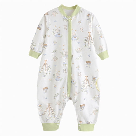 CAUYDY Baby Boy Gift Newborn Sleepers Preemie Clothing Fall Winter Long Sleeve Romper Infant Boys Pajamas Toddler One-Pieces 0 3 6 9 Months 1T 2T Light Green for Sizes 18-36 Months