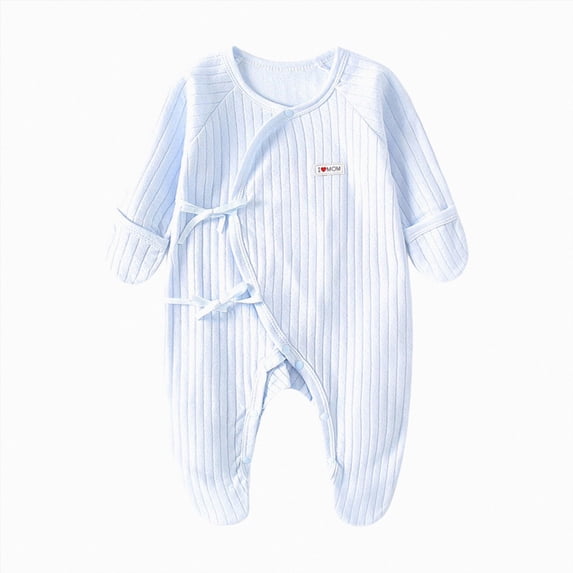 CAUYDY Baby Boy Going Home Outfit Newborn 3 6 9 12 18 24 Months Preemie Girls Romper Infant Long Sleeve Sleepers Fall Winter Pajamas Clothes Sizes 0-1 Months,Blue