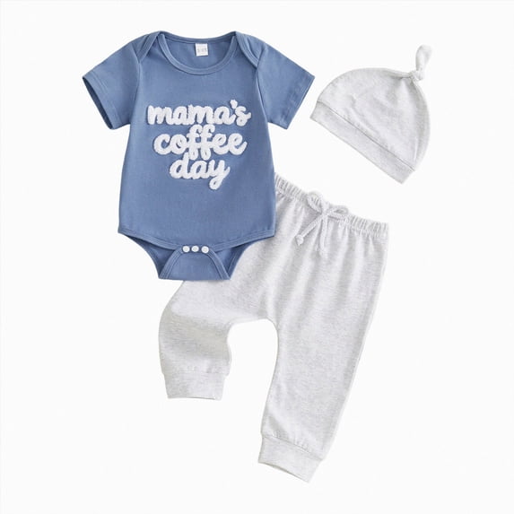 CAUYDY Baby Boy Photoshoot Outfits Newborn Boys Short Sleeve Romper Set Preemie Fall Winter Clothes Infant Bodysuit 0 3 6 9 Months 1T 2T Sizes 6-12 Months,Navy