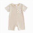 thumbnail image 1 of CAUYDY Baby Boy Rompers Cotton Clothes, Rompers for Newborn, Infant, and Baby Boy Short Sleeve Summer Clothing(C101-Beige,12-18 M), 1 of 5