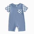 thumbnail image 1 of CAUYDY Baby Boy Rompers Cotton Clothes, Rompers for Newborn, Infant, and Baby Boy Short Sleeve Summer Clothing(C101-Blue,3-6 M), 1 of 5