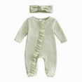 thumbnail image 1 of CAUYDY Baby Boys One-Pieces Fall Winter Infant Sleepwear for Girls Preemie Long Sleeved Pjs Unisex Newborn Clothing 3-6M 9-12M 18-24M Sizes 3-6 Months,Green, 1 of 5