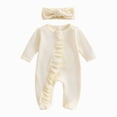 thumbnail image 1 of CAUYDY Baby Boys One-Pieces Fall Winter Infant Sleepwear for Girls Preemie Long Sleeved Pjs Unisex Newborn Clothing 3-6M 9-12M 18-24M Sizes 6-12 Months,Beige, 1 of 5