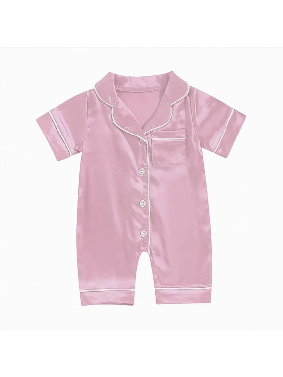 Baby Boys Romper Spring Summer Infant Sleepers for Girls Preemie Short Sleeve Pajamas Unisex Newborn Clothes 3 6 9 12 18 24 Months Sizes 18-24 Months,Light Pink
