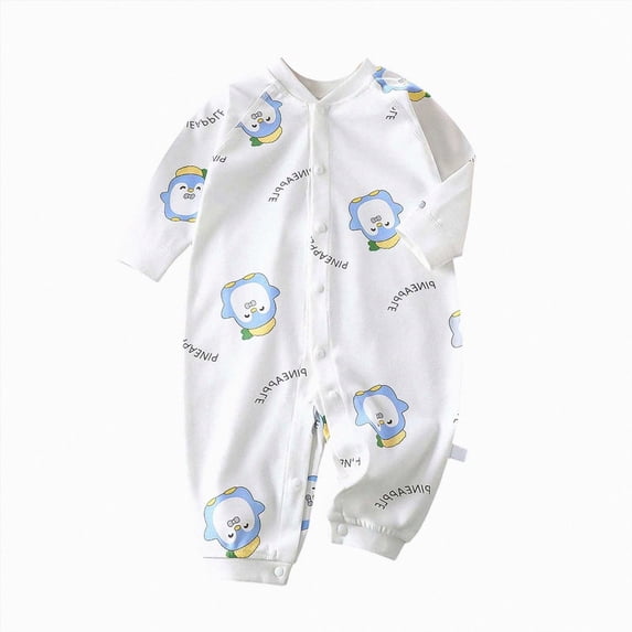 CAUYDY Baby Boys Sleepers Preemie Clothes 0 3 6 9 12 18 24 Months Newborn Long Sleeve Bodysuit Infant Boy Cute Romper Fall Winter Toddler Pajamas Light Blue for Sizes 3-6 Months