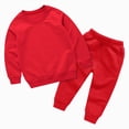 thumbnail image 1 of CAUYDY Baby Fall Winter Autumn Outfits Set Newborn Long Sleeved Shirt Elastic Waist Sweatpants 2Pcs Infant Cute Clothes 3 6 9 12 18 24 Months 3T 4T 5T Red for Sizes 18-24 Months, 1 of 6