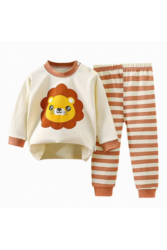 Baby Girl Clothes Newborn Boys Pajamas Soft Long Sleeve Top and Elastic Waist Pants 2Pcs Set Infant Sleepers Preemie Outfits Winter 6-12 Months,Beige