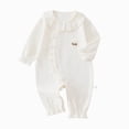 thumbnail image 1 of CAUYDY Baby Girl Coming Home Outfits Newborn Sleepers Preemie Clothing Fall Winter Long Sleeved Bodysuit Infant Girls Romper Pajamas 3 6 9 Months 1T 2T Sizes 9-12 Months,Beige, 1 of 4