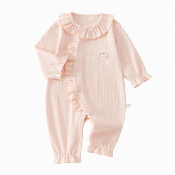 CAUYDY Baby Girl Coming Home Outfits Newborn Sleepers Preemie Clothing Fall Winter Long Sleeved Bodysuit Infant Girls Romper Pajamas 3 6 9 Months 1T 2T Sizes 12-18 Months,Light Pink