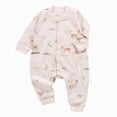 thumbnail image 1 of CAUYDY Baby Girls Sleepers Newborn Clothes 3 6 9 Months 1T 2T Fall Winter Preemie Long Sleeve Romper Infant Girl Comfy Pajamas Toddler Loungewear Sizes 18-24 Months,Brown, 1 of 5