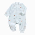 thumbnail image 1 of CAUYDY Baby Girls Sleepwear Newborn Clothes 0-3M 6-9M 12-18M Preemie Long Sleeved Romper Infant Girl Bodysuit Fall Winter Toddler Pajamas Sizes 0-3 Months,Sky Blue, 1 of 5