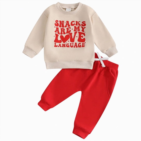 CAUYDY Baby Outfit Toddler Boy Long Sleeve Letter Sweatshirt Top and ...