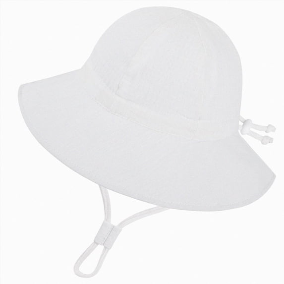 CAUYDY Baby Sun Hats UV Protection Wide Brim 6-24 Months Infant Cute Hat 2T 3T 4T Toddler Sun Hat Summer Beach Hat Newborn Bucket Hats for Boys Girls (Sizes 3-6 Years,White)