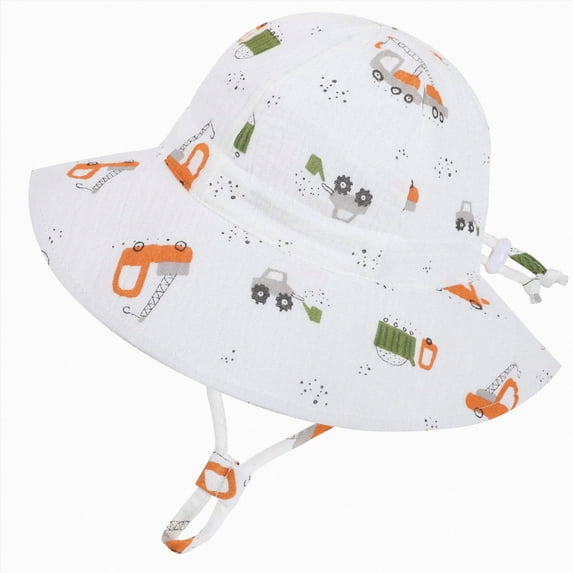 CAUYDY Baby Sun Hats UV Protection Wide Brim 6-24 Months Infant Cute Hat 2T 3T 4T Toddler Sun Hat Summer Beach Hat Newborn Bucket Hats for Boys Girls (Sizes 3-12 Months,Orange)