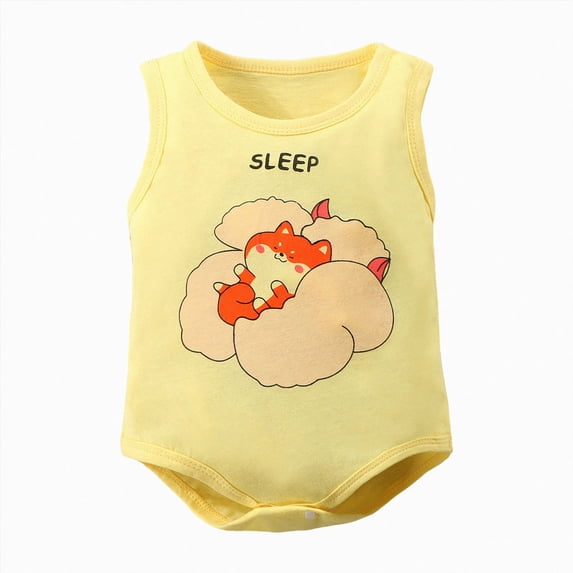 CAUYDY Boy Clothes for Infant Preemie Short Sleeve Jumpsuit for Girl Newborn One-Pieces 0 3 6 9 12 18 24 Months Spring Summer Baby Sleepwear Sizes 9-12 Months,Yellow