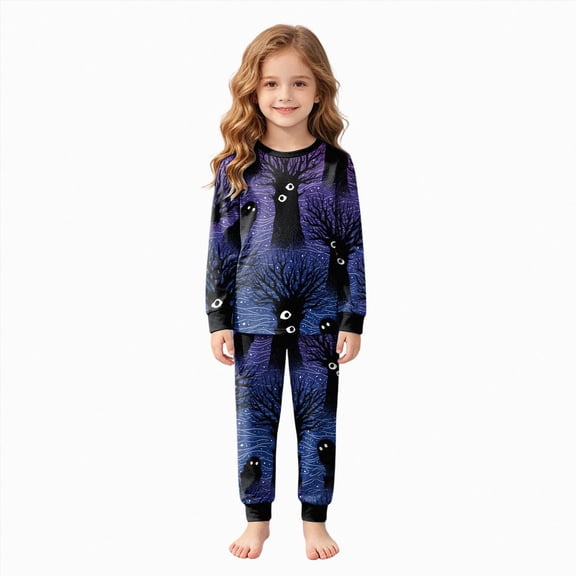 CAUYDY Boys Girls Halloween Pajamas Kids Pajamas Holiday Pumpkin Ghost Graphic PJ Sleepwear Holiday Clothes Set,4-5 Y