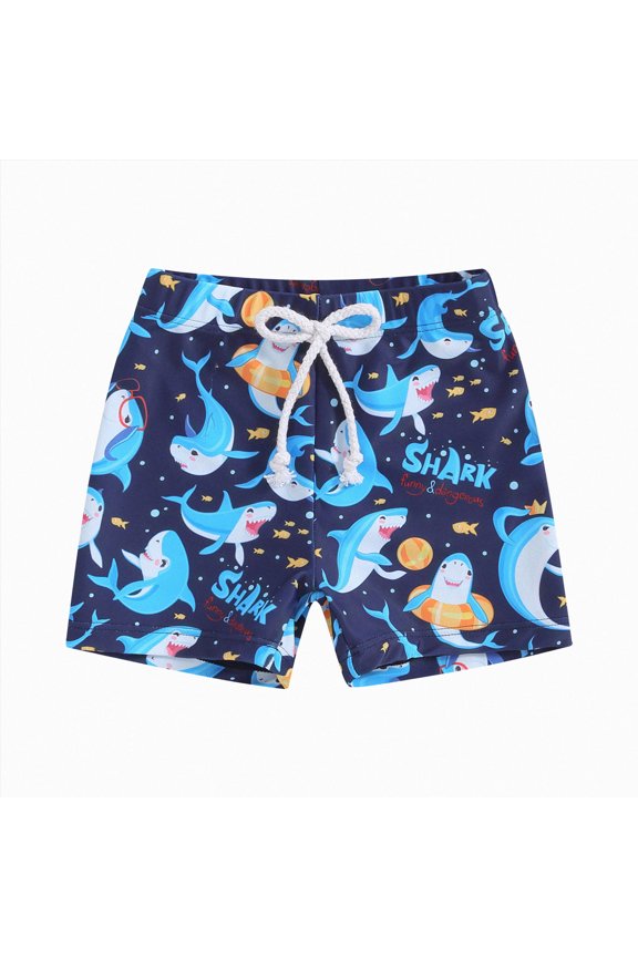 Boys Performance Hybrid Stretch Swim Trunks - Fashion Swim Trunks, UPF 50+, Boy Swim Trunks(L101-Blue,6-12 M)